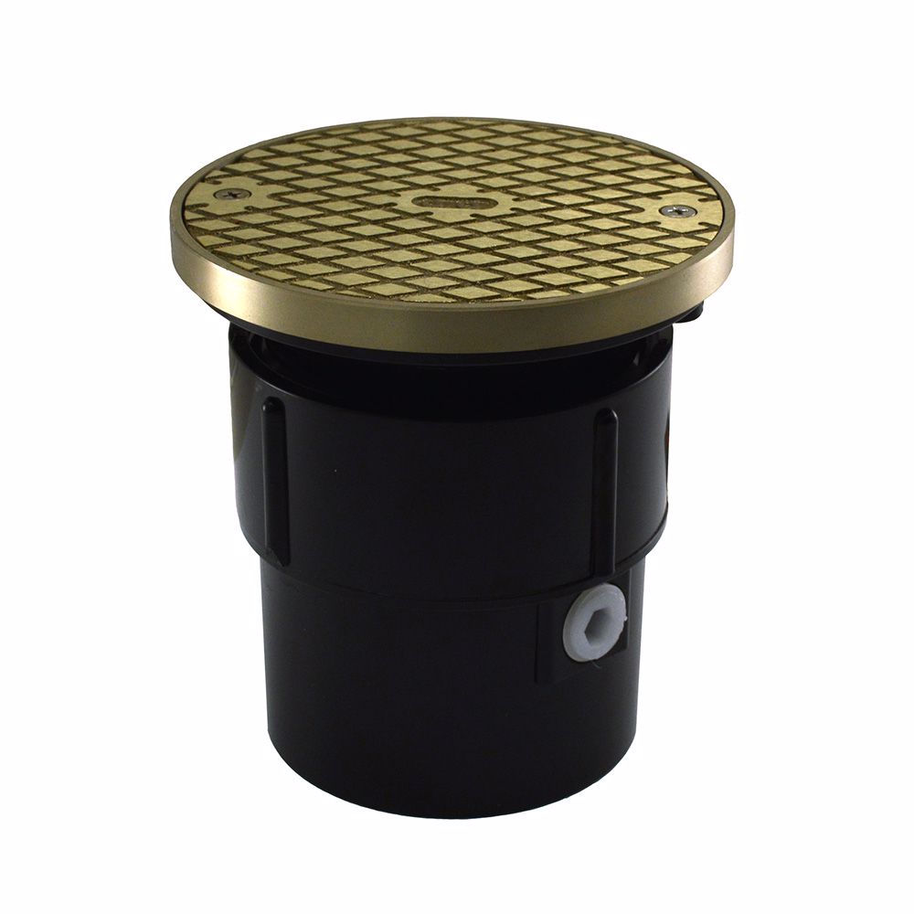 Jones Stephens C59223 3" x 4" ABS Pipe Fit Base Cleanout with 3-1/2" Plastic Spud and 5" Nickel Bronze Cover with Ring