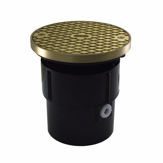 Jones Stephens C59223 3" x 4" ABS Pipe Fit Base Cleanout with 3-1/2" Plastic Spud and 5" Nickel Bronze Cover with Ring