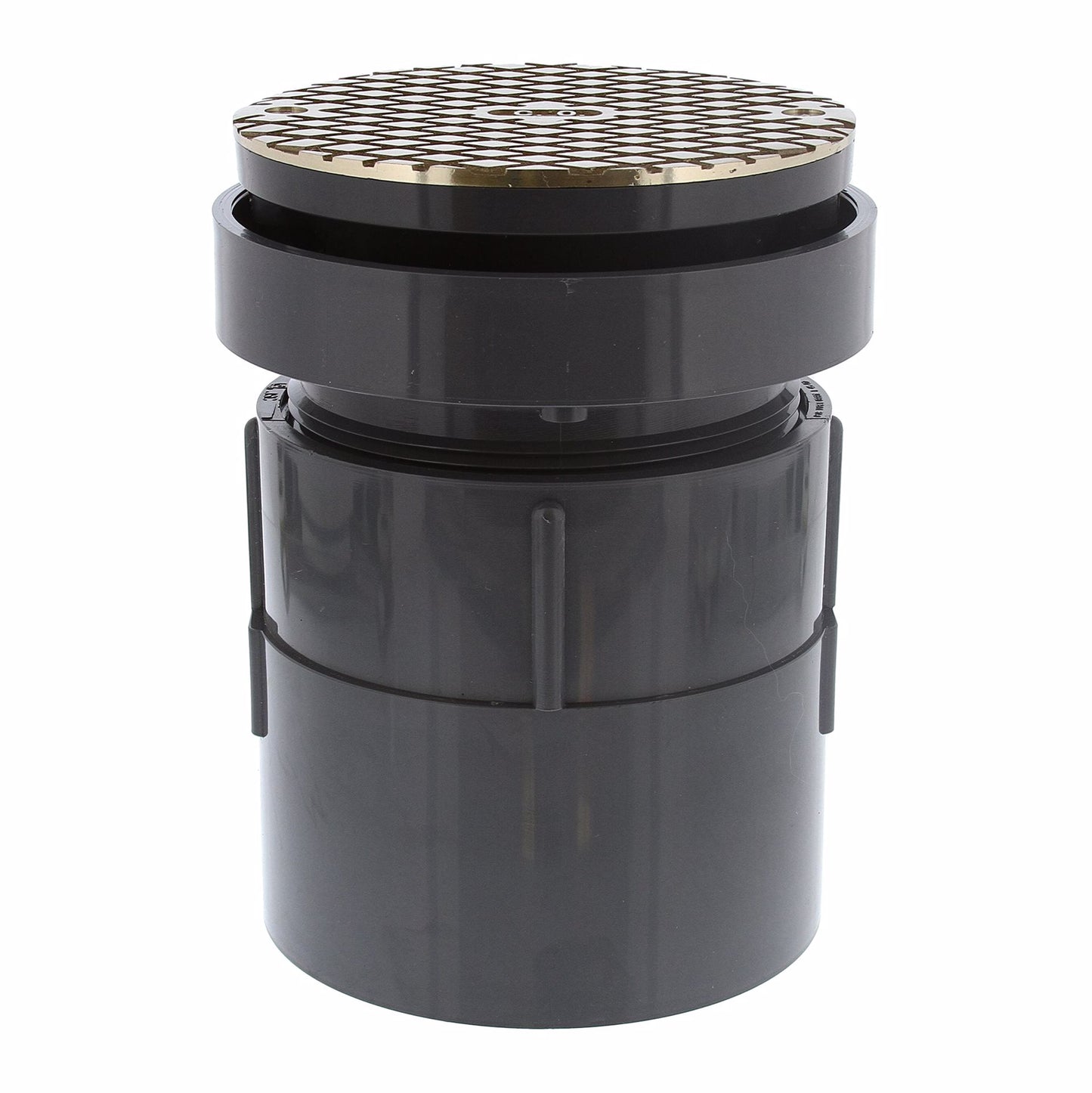 Jones Stephens C59250 4" LevelBest® Complete Pipe Fit Cleanout System with 3-1/2" Plastic Spud and 5" Nickel Bronze Round Cover