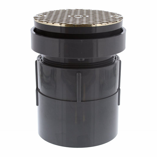 Jones Stephens C59250 4" LevelBest® Complete Pipe Fit Cleanout System with 3-1/2" Plastic Spud and 5" Nickel Bronze Round Cover