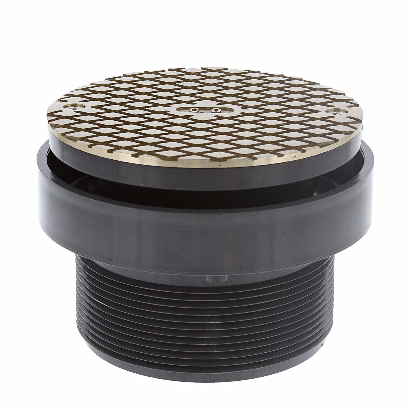 Jones Stephens C59250 4" LevelBest® Complete Pipe Fit Cleanout System with 3-1/2" Plastic Spud and 5" Nickel Bronze Round Cover