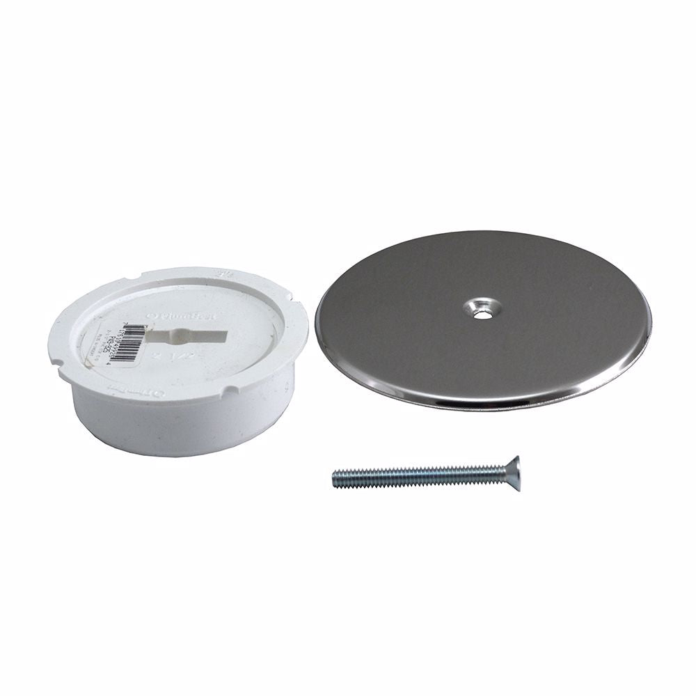 Jones Stephens C60015 3" PVC Internal Cleanout with 5" Stainless Steel External Wall Cover
