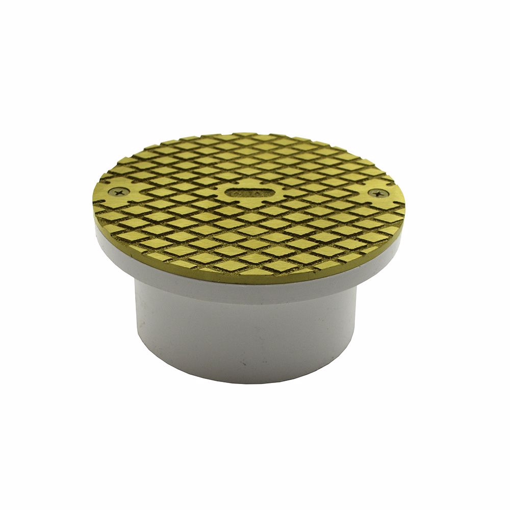 Jones Stephens C60040 4" PVC General Purpose Access Fitting with 6" Polished Brass Cover