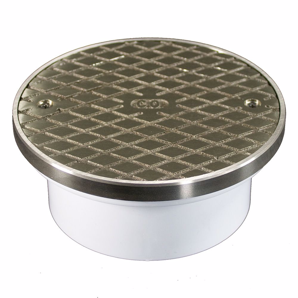 Jones Stephens C60146 4" PVC General Purpose Cleanout with 6" Nickel Bronze Cover with Ring