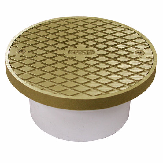 Jones Stephens C60164 3" x 4" PVC General Purpose Cleanout with 5" Nickel Bronze Cover with Ring