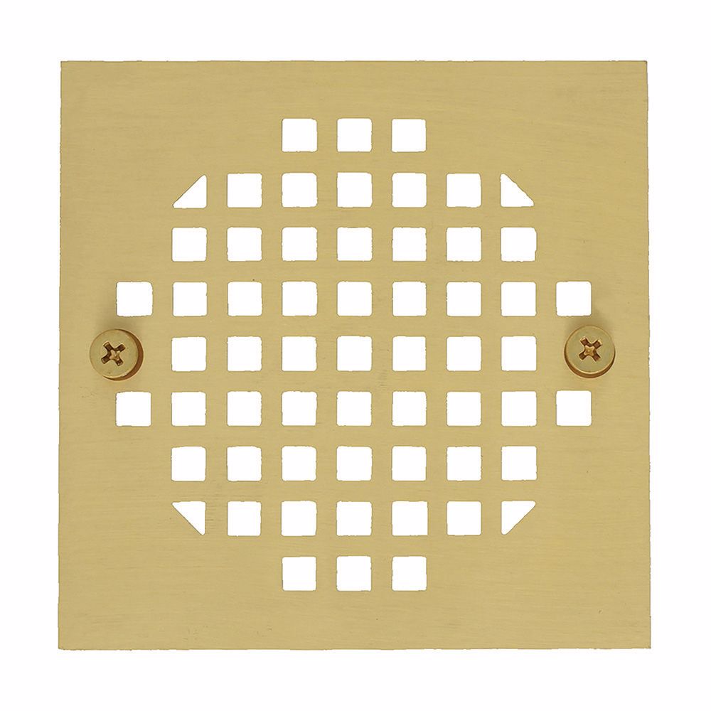 Jones Stephens C60813 4-1/4" Polished Brass Square Cast Coverall Strainer
