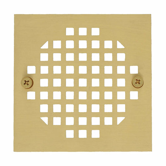 Jones Stephens C60813 4-1/4" Polished Brass Square Cast Coverall Strainer
