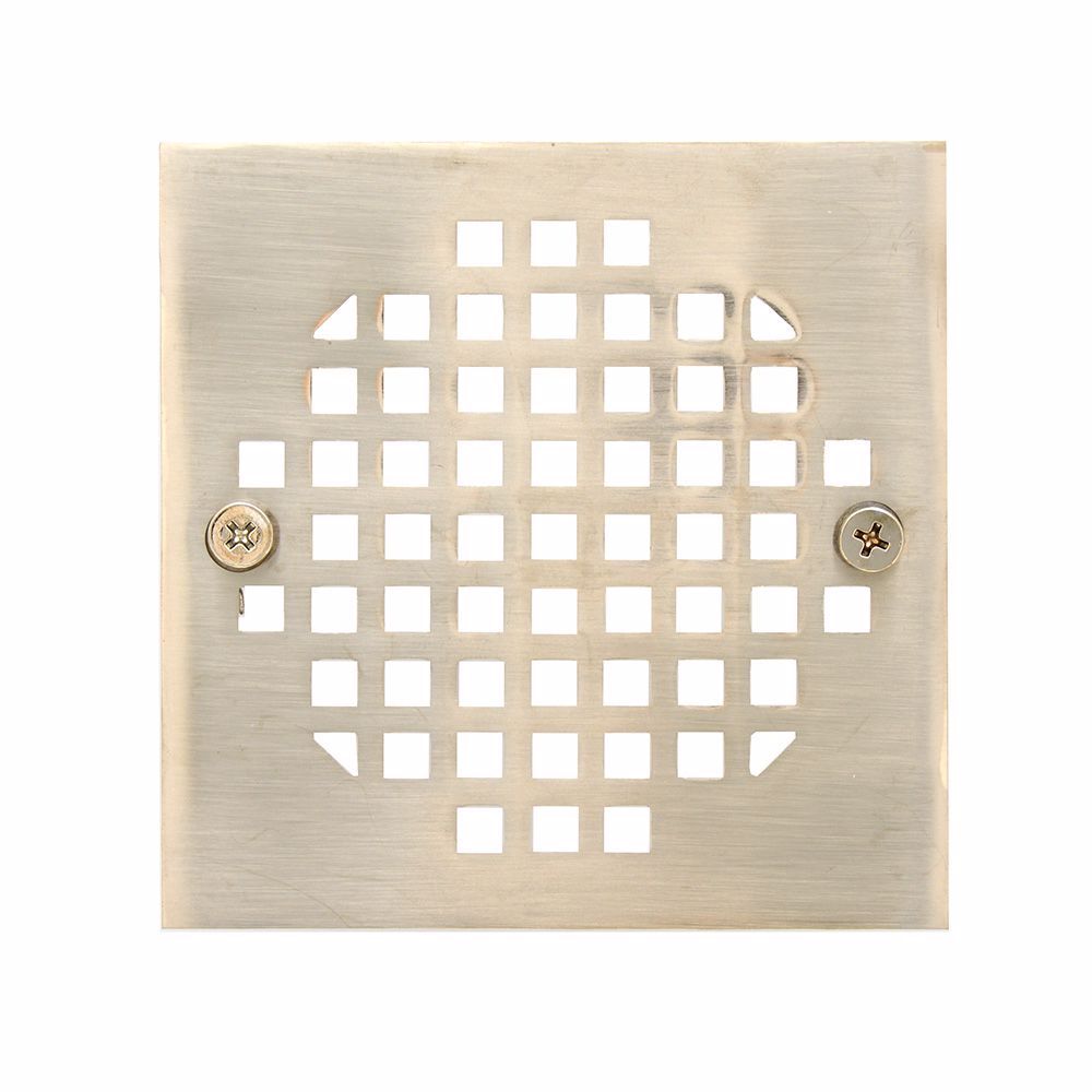 Jones Stephens C6083BN Brushed Nickel 4-1/4" Square Cast Brass Heavy Duty Strainer