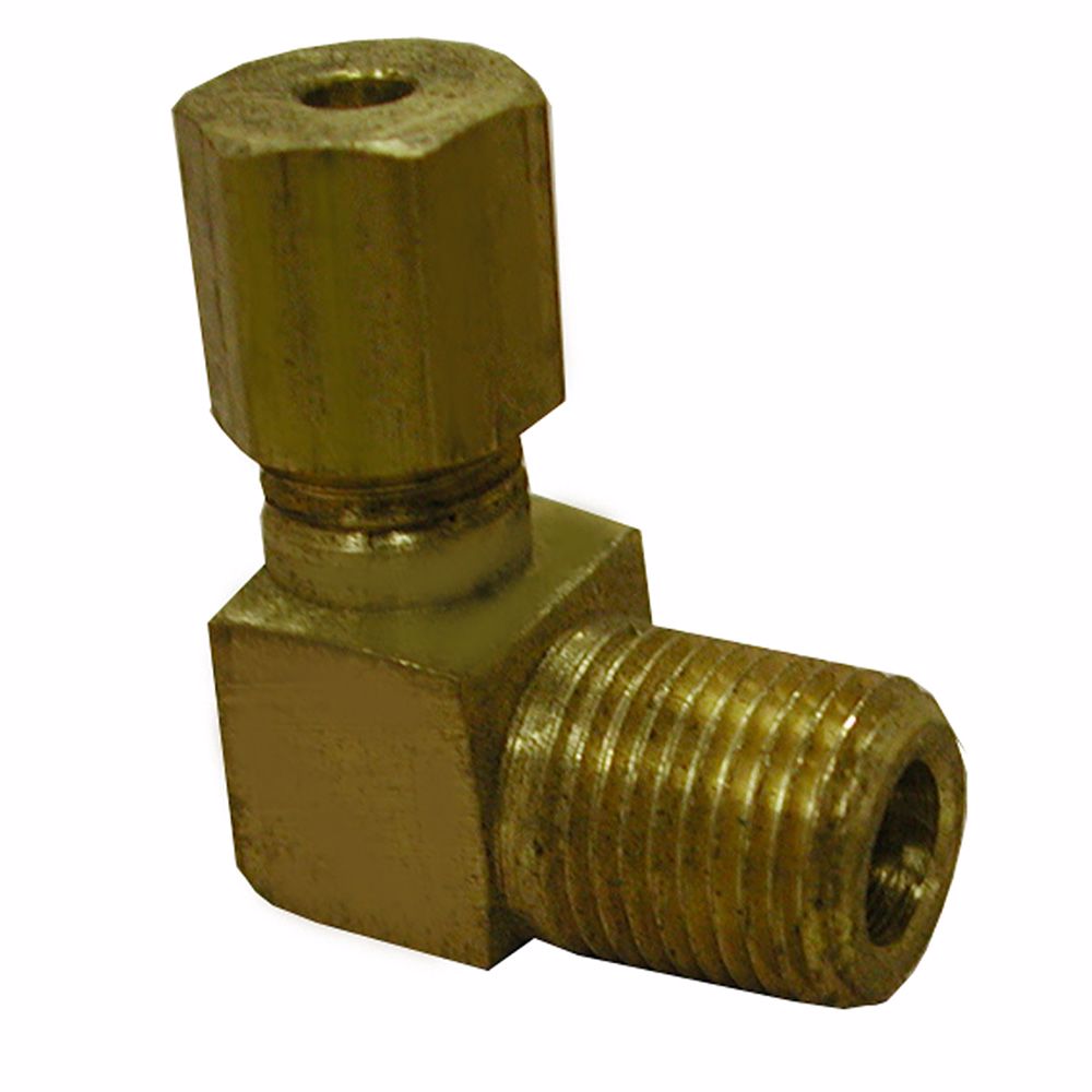 Jones Stephens C74136LF 1/4" x 1/2" Brass Compression x MIP 90° Elbow