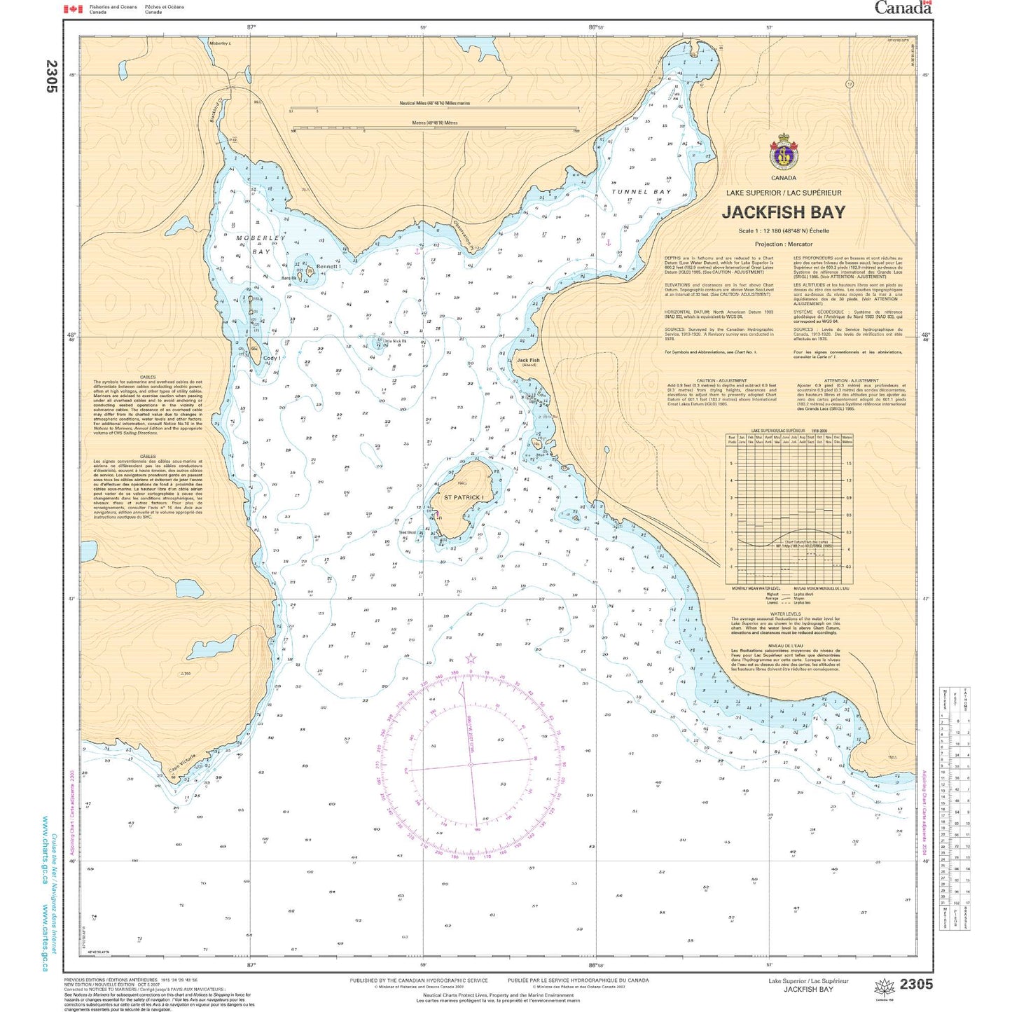 Paradise Clay CAN2305 CHS Chart Jackfish Bay