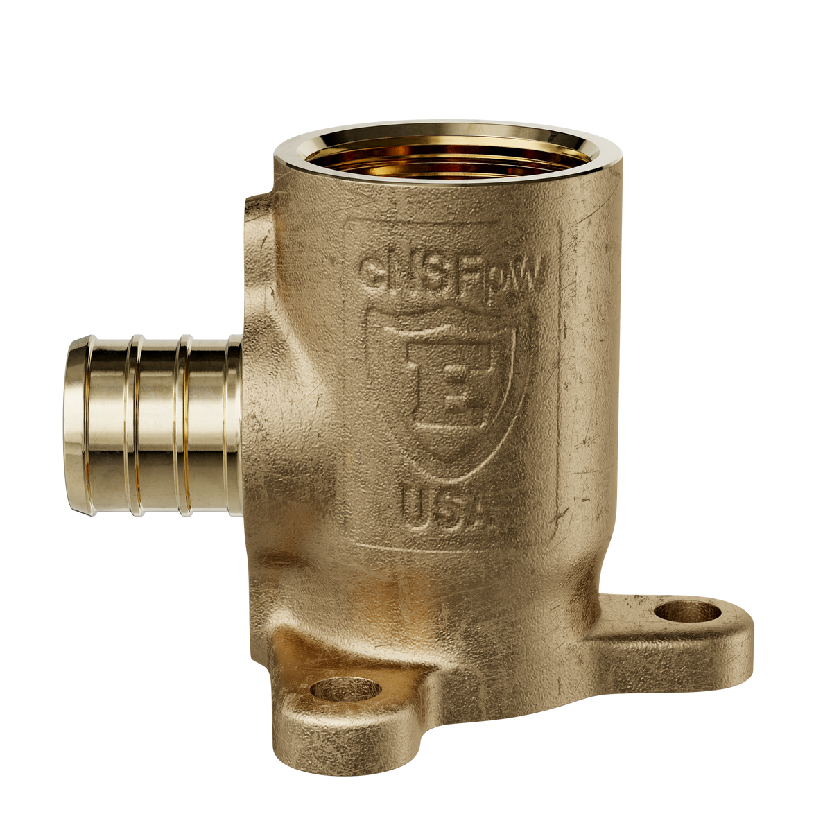 Jones Stephens C76090LF 3/4" F1807 x FIP Brass PEX 90° Drop Ear Elbow, Bag of 5
