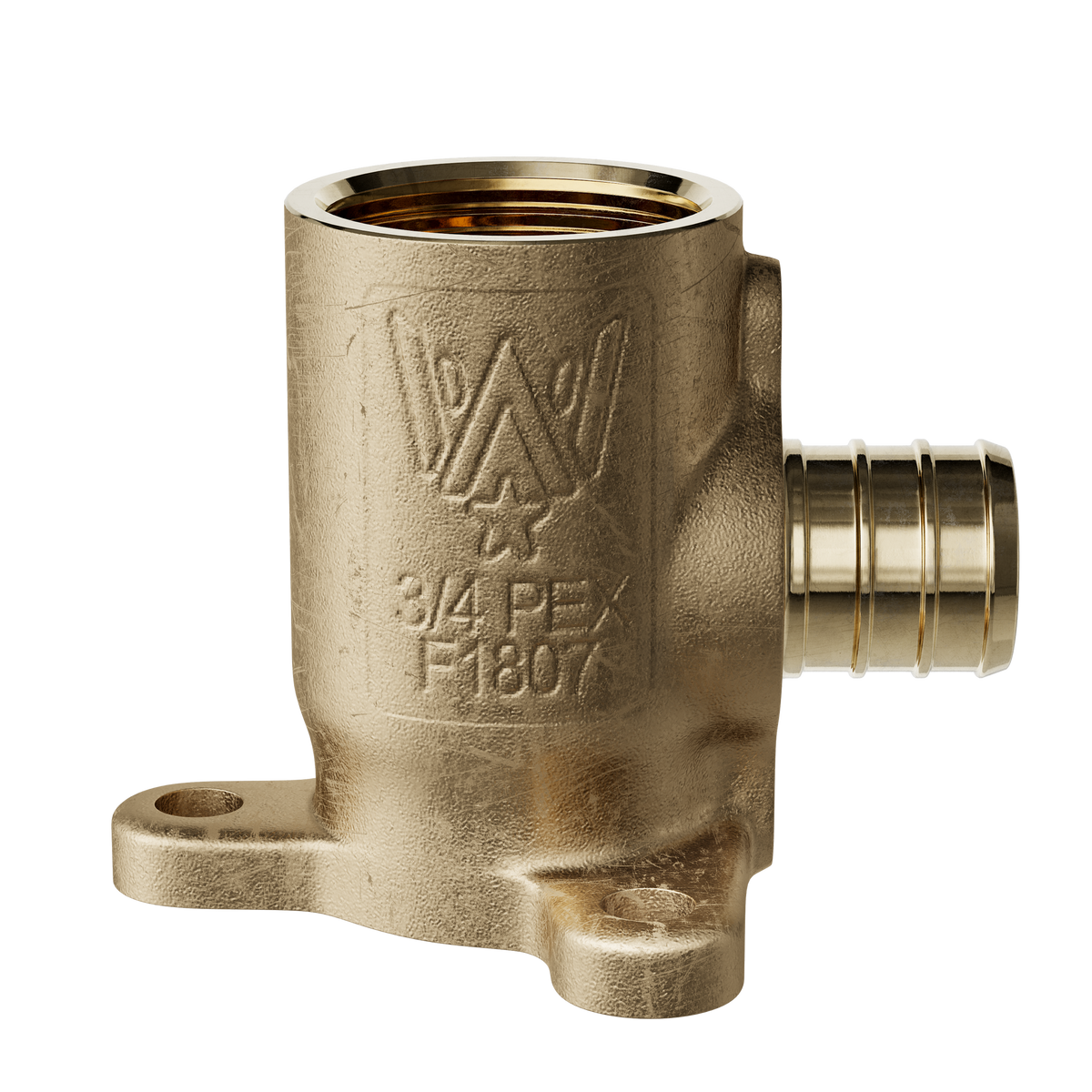 Jones Stephens C76090LF 3/4" F1807 x FIP Brass PEX 90° Drop Ear Elbow, Bag of 5