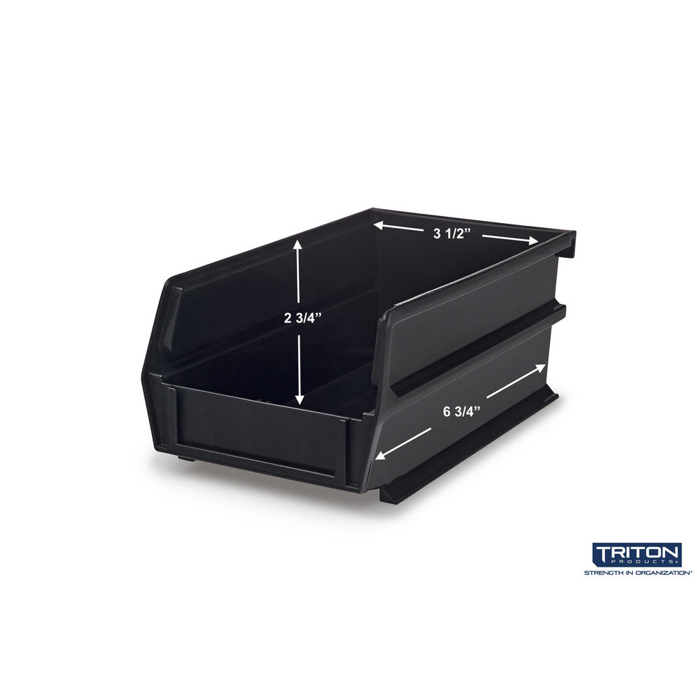 Triton Products 3-220BK 7-3/8" L x 4-1/8" W x 3" H Black Bin 24 CT