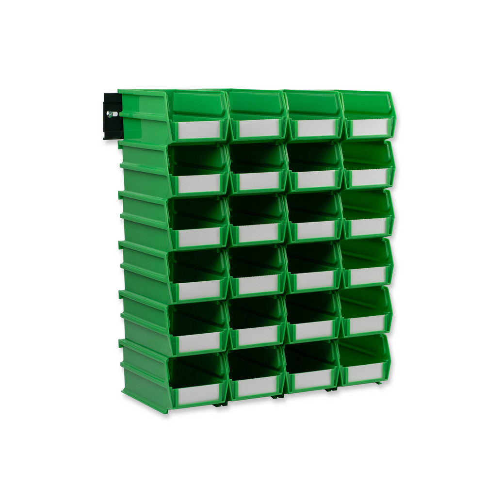 Triton Products 3-220GRNWS Wall Storage-Med Green Bins/Rails 26 CT