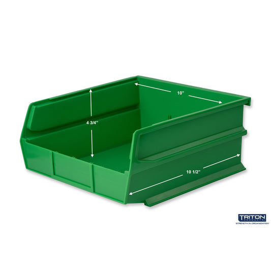 Triton Products 3-235GRN 10-7/8" L x 11" W x 5" H Green Bin 6 CT