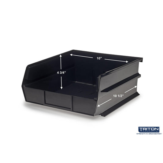 Triton Products 3-235BK 10-7/8" L x 11" W x 5" H Black Bin 6 CT