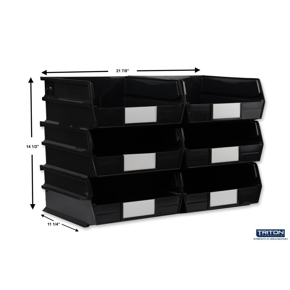 Triton Products 3-235BK 10-7/8" L x 11" W x 5" H Black Bin 6 CT