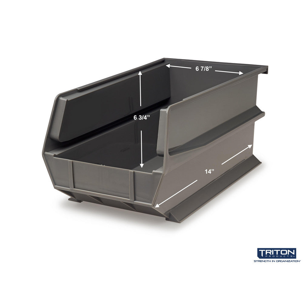 Triton Products 3-240GR 14-3/4" L x 8-1/4" W x 7" H Gray Bin 6 CT