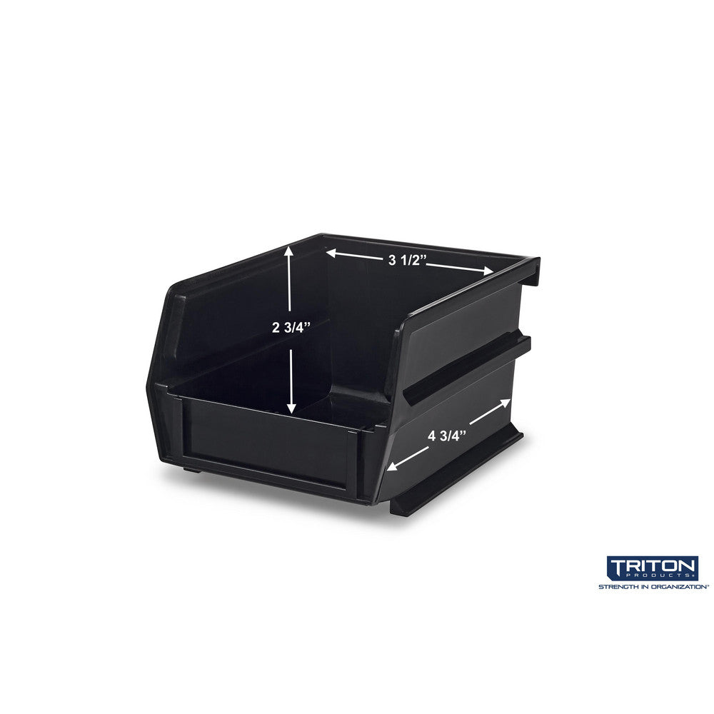 Triton Products 3-210BK 5-3/8" L x 4-1/8" W x 3" H Black Bin 24 CT