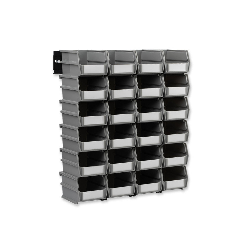 Triton Products 3-210GRWS Wall Storage - Sm Gray Bins/Rails 26 CT