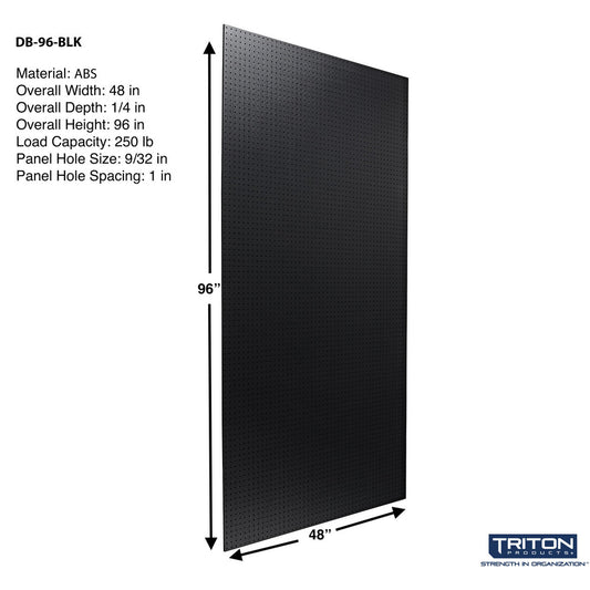 Triton Products DB-96BLK 48" x 96" x 1/4" Black DuraBoard Pegboard