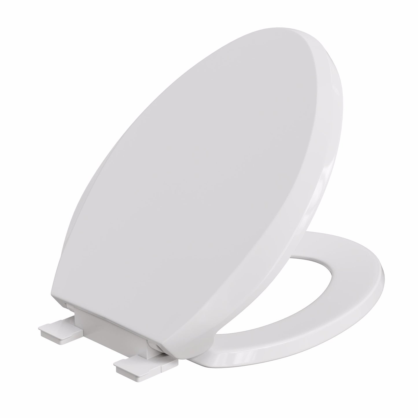 Jones Stephens C8019S00 White Premium Plastic Toilet Seat, Closed Front with Cover, Slow-Close and QuicKlean® Hinges, Elongated
