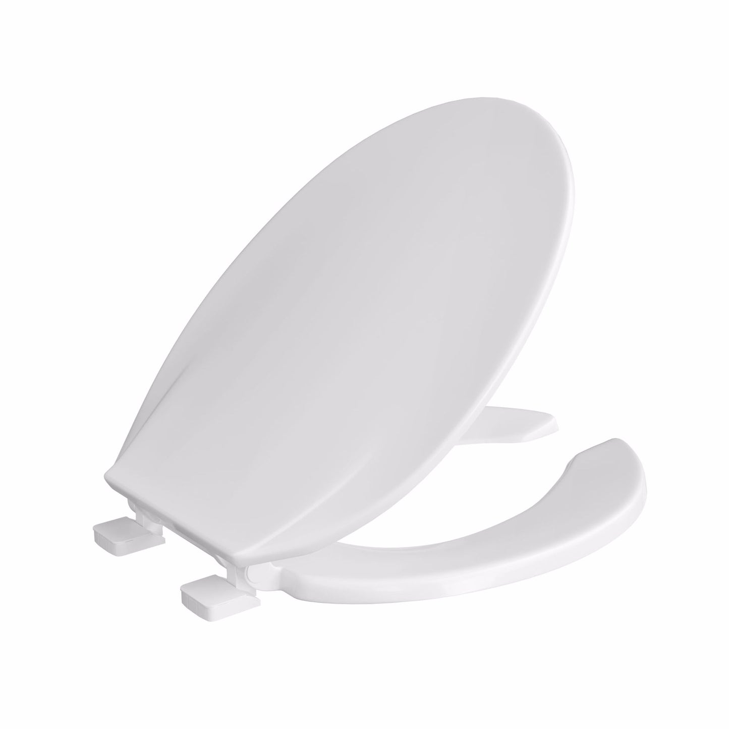 Jones Stephens C8033O00 White Light Duty Plastic Toilet Seat, Open Front with Cover, Elongated
