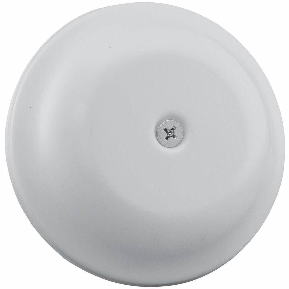Jones Stephens C97009 9-1/4" White High Impact Plastic Cleanout Cover Plate, Bell Design