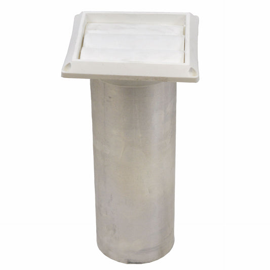 Jones Stephens D04025 4" Louvered Dryer Vent Hood, White Hood