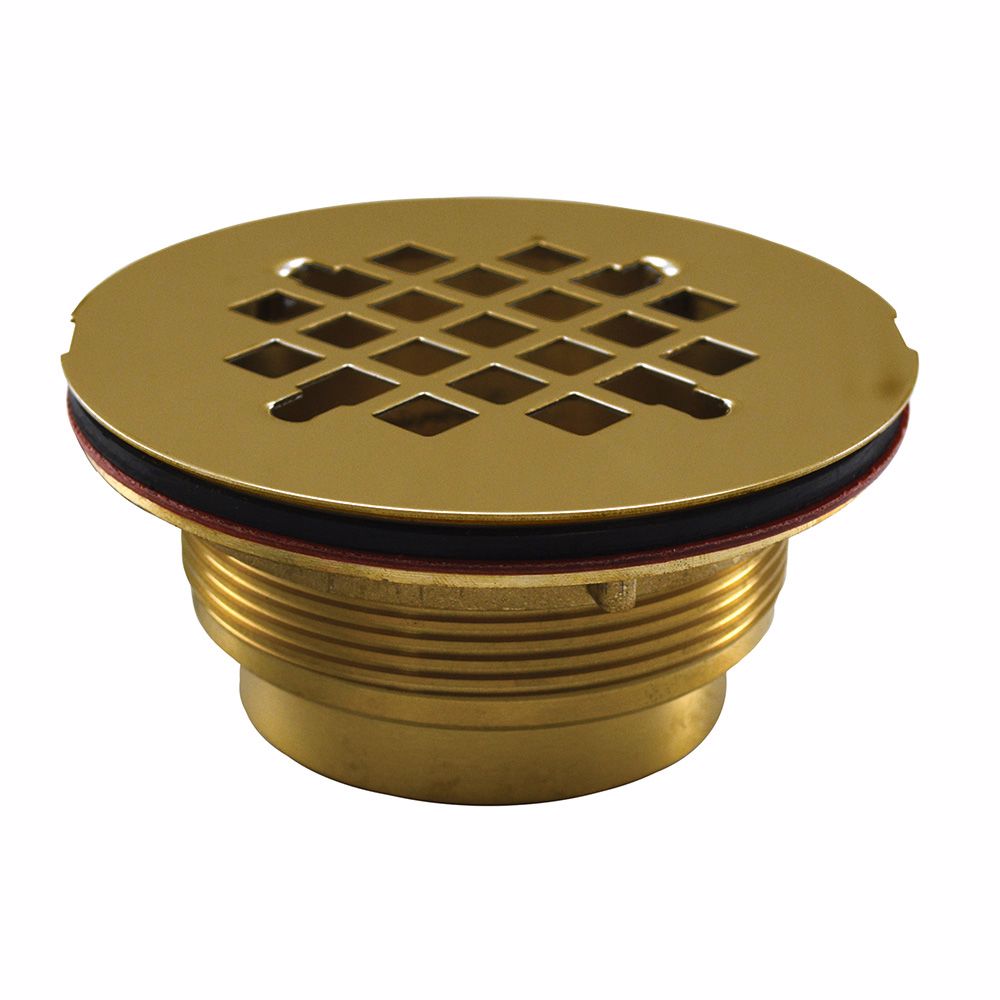 Jones Stephens D40203 2" IPS Shower Stall Drain with Polished Brass Strainer