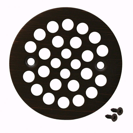 Jones Stephens D4110WB Old World Bronze 4-1/4" Strainer with Screws for Fiberglass Shower Stall