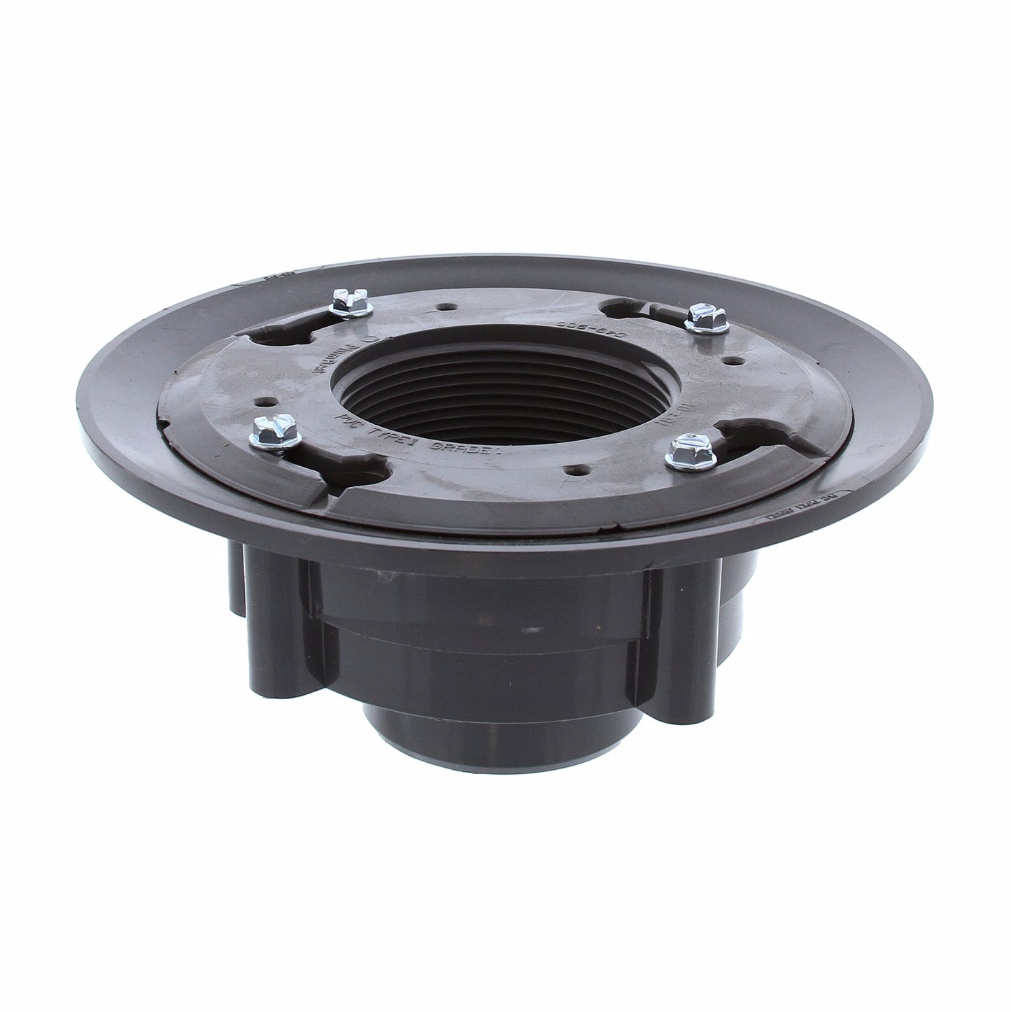 Jones Stephens D49007 2" x 3" Heavy Duty PVC Drain Base with 3" Plastic Spud and 6" Nickel Bronze Strainer