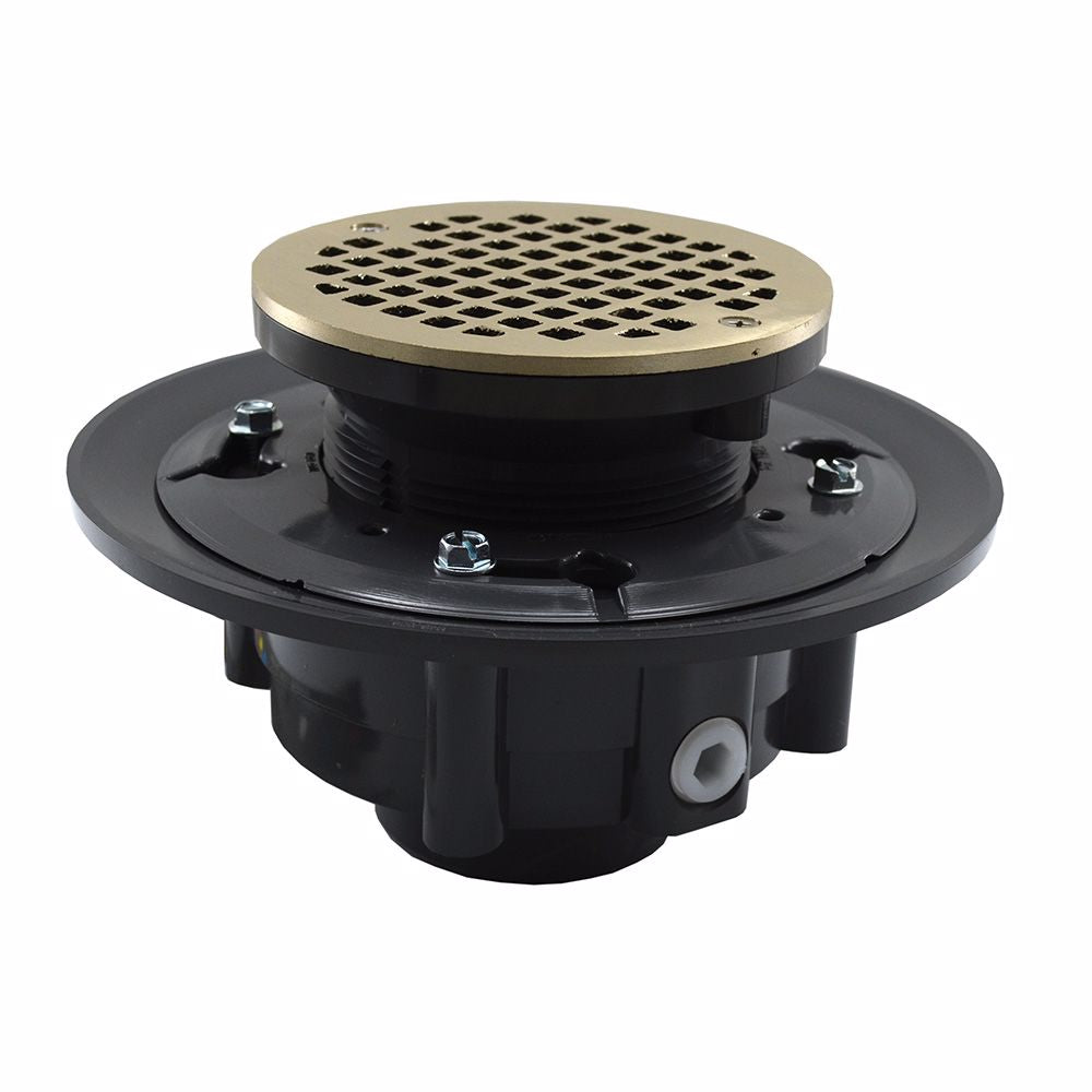 Jones Stephens D49029 2" x 3" Heavy Duty PVC Drain Base with 3-1/2" Plastic Spud and 5" Nickel Bronze Strainer