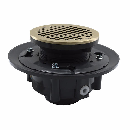 Jones Stephens D49029 2" x 3" Heavy Duty PVC Drain Base with 3-1/2" Plastic Spud and 5" Nickel Bronze Strainer