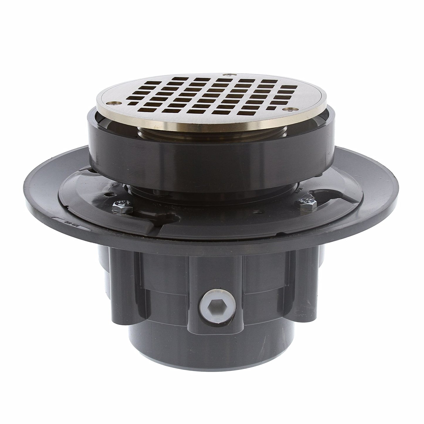 Jones Stephens D49643 3" x 4" LevelBest® Complete Heavy Duty Drain System with 3" Metal Spud and 5" Nickel Bronze Strainer