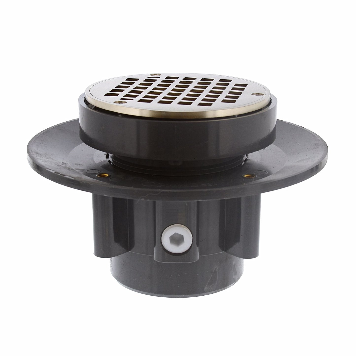 Jones Stephens D49655 3" x 4" LevelBest® Complete Heavy Duty Slab Drain System with 3" Metal Spud and 5" Nickel Bronze Strainer