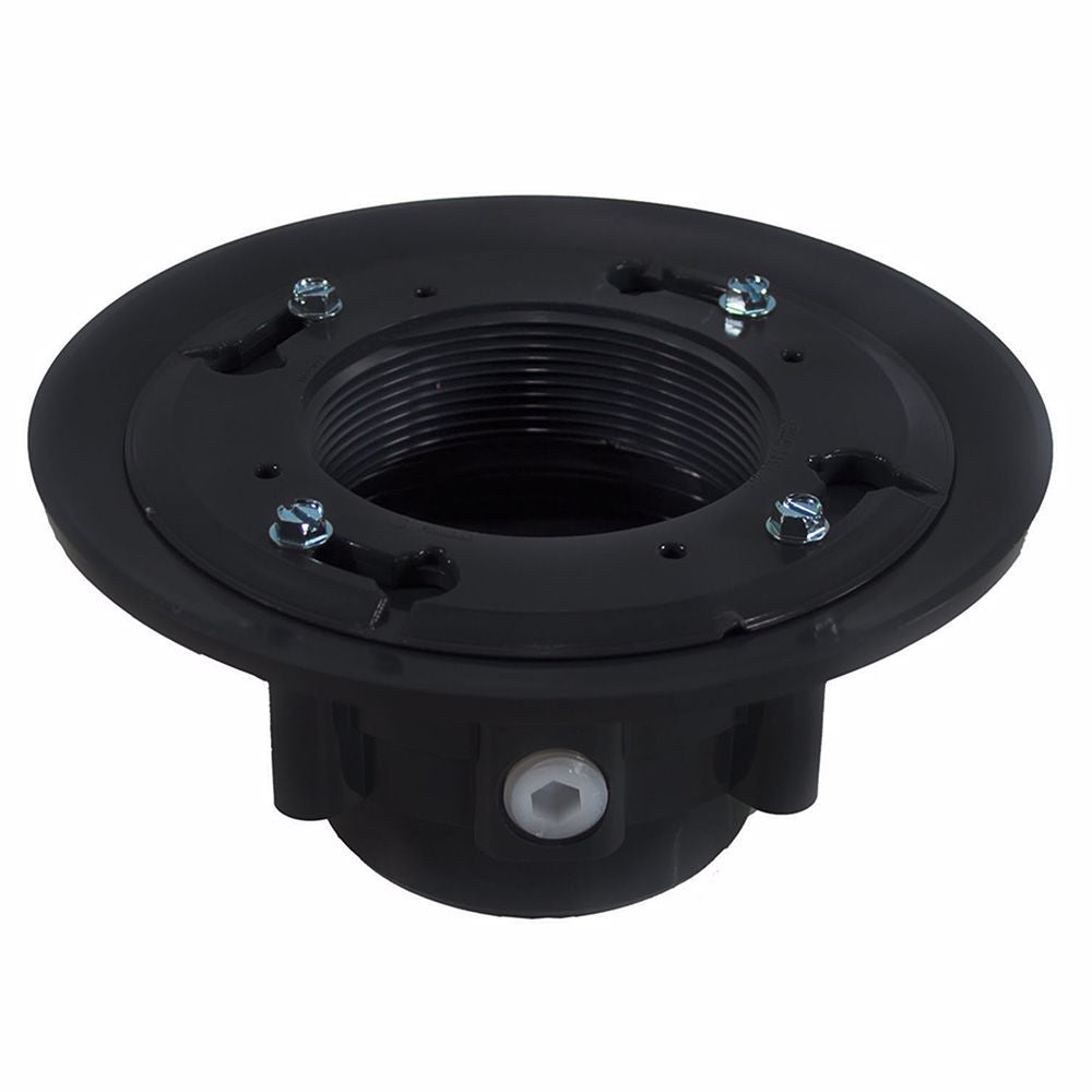Jones Stephens D49800 2" x 3" PVC Heavy Duty Drain Base with Clamping Ring and Primer Tap, for 3" Spud