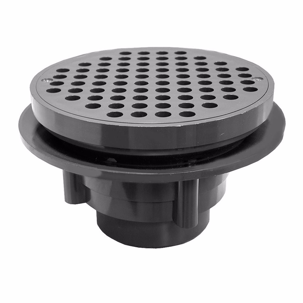 Jones Stephens D49826 2" x 3" Heavy Duty Traffic PVC Floor Drain with Sediment Bucket and 8-1/2" Pan