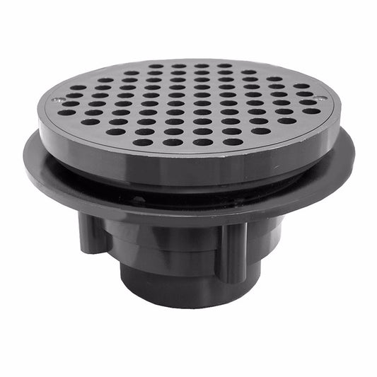 Jones Stephens D49826 2" x 3" Heavy Duty Traffic PVC Floor Drain with Sediment Bucket and 8-1/2" Pan