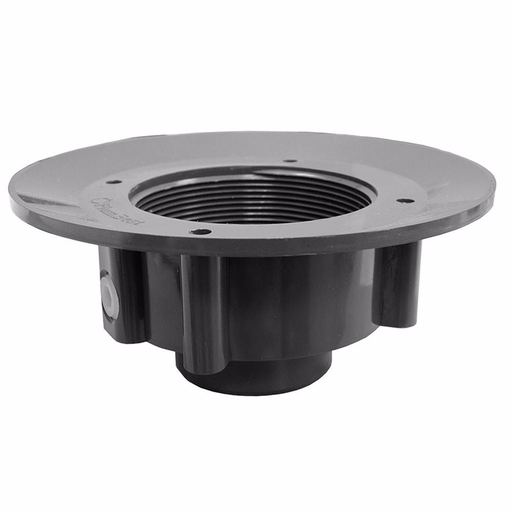 Jones Stephens D49851 2" x 3" PVC Slab Drain Base with Clamping Ring and Primer Tap, for 3-1/2" Spud