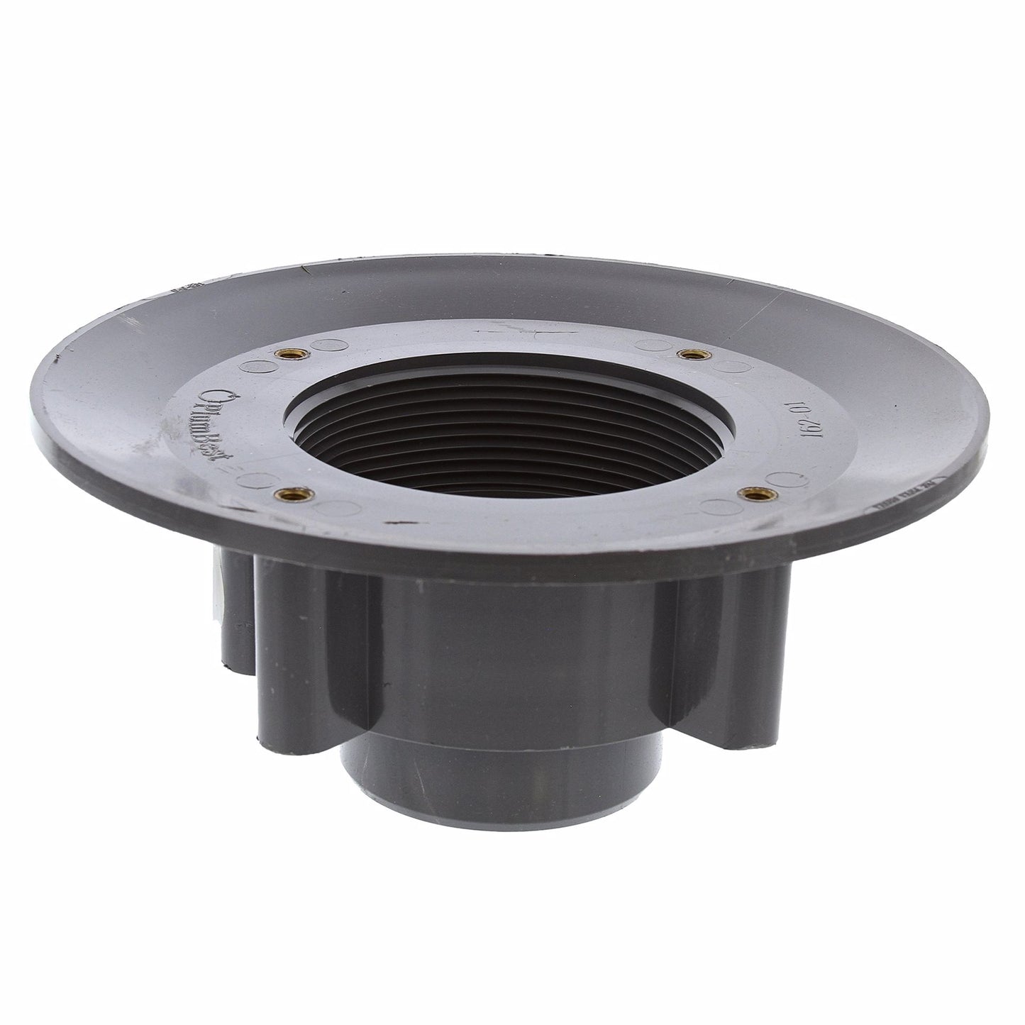 Jones Stephens D49857 4" PVC Slab Drain Base with Clamping Ring and Primer Tap, for 3-1/2" Spud