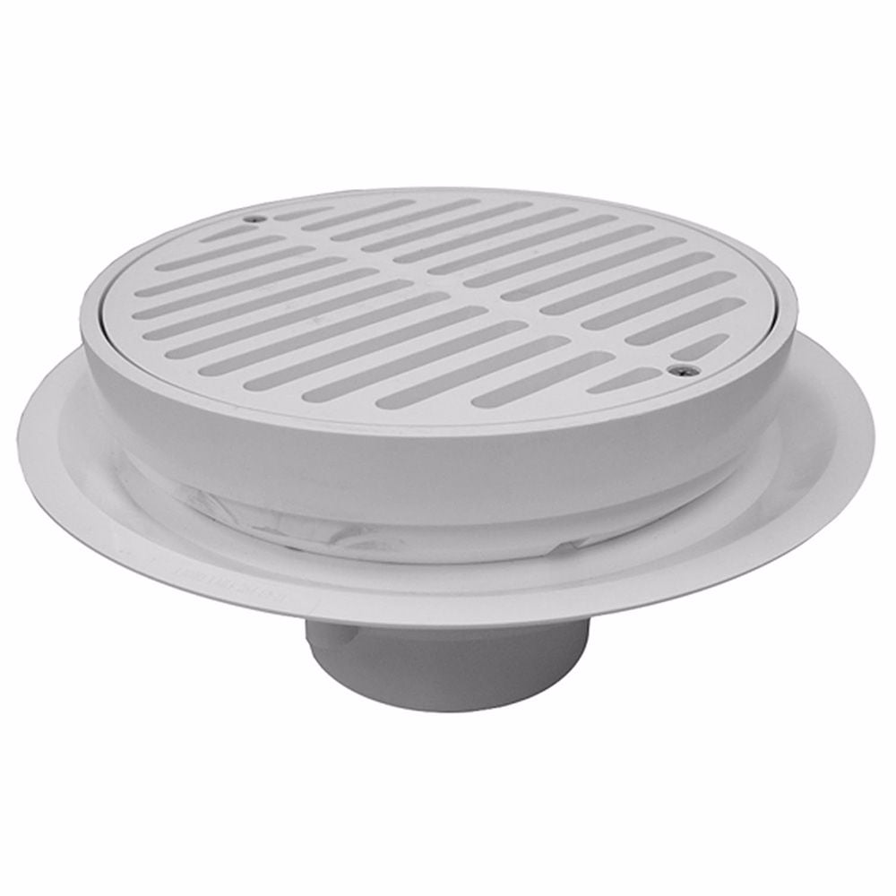 Jones Stephens D50181 4" Heavy Duty Traffic PVC Floor Drain with Full Plastic Grate and Ring