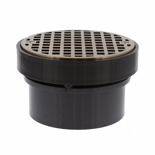 Jones Stephens D50462 4" LevelBest® Complete Hub Fit Drain System with 3" Plastic Spud and 5" Nickel Bronze Strainer