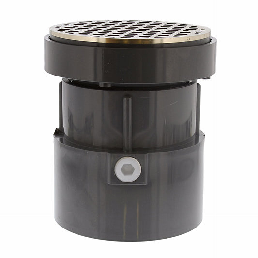 Jones Stephens D50464 4" LevelBest® Complete Pipe Fit Drain System with 3" Plastic Spud and 5" Nickel Bronze Strainer