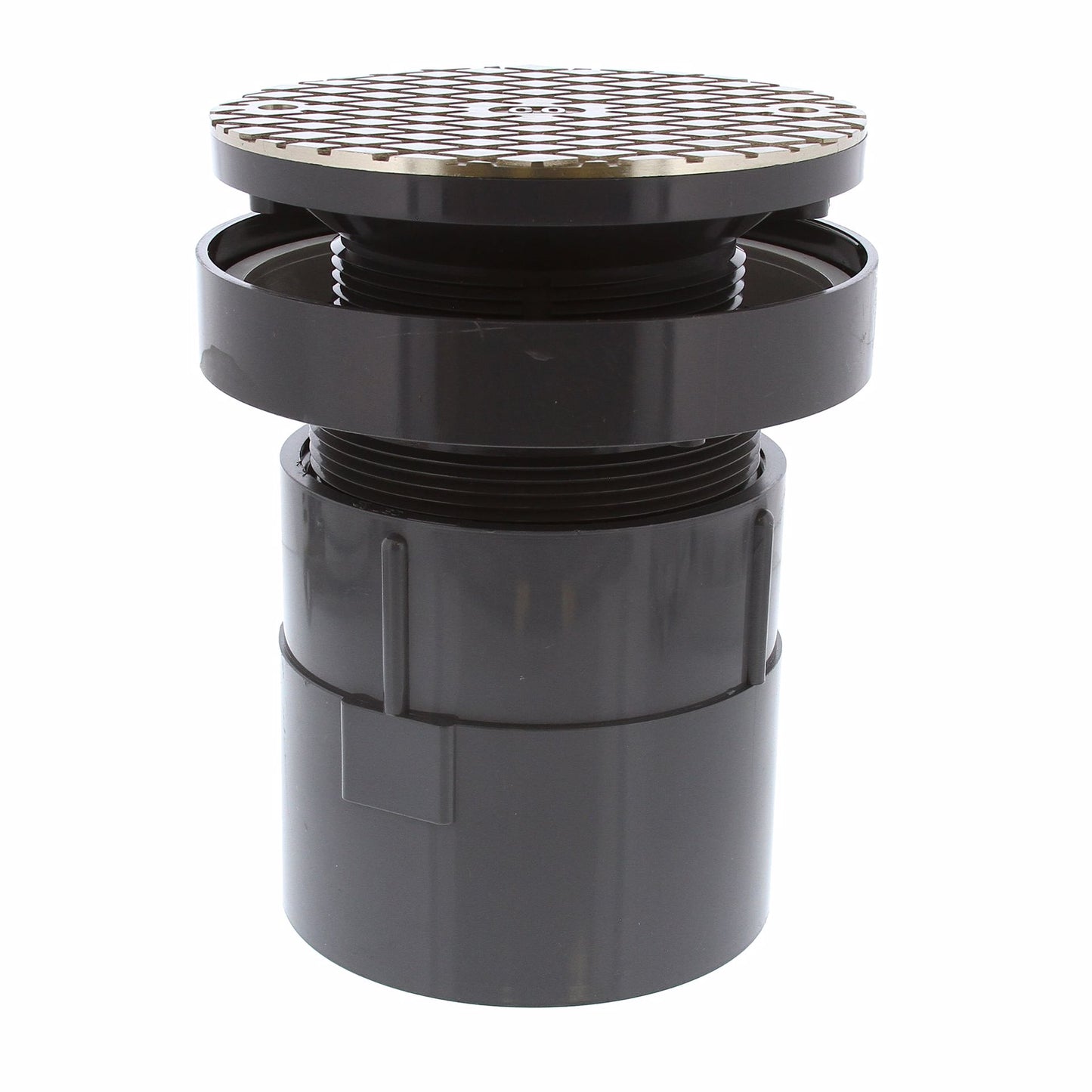 Jones Stephens D50480 4" LevelBest® Complete Pipe Fit Cleanout System with 3-1/2" Plastic Spud and 6" Nickel Bronze Cover