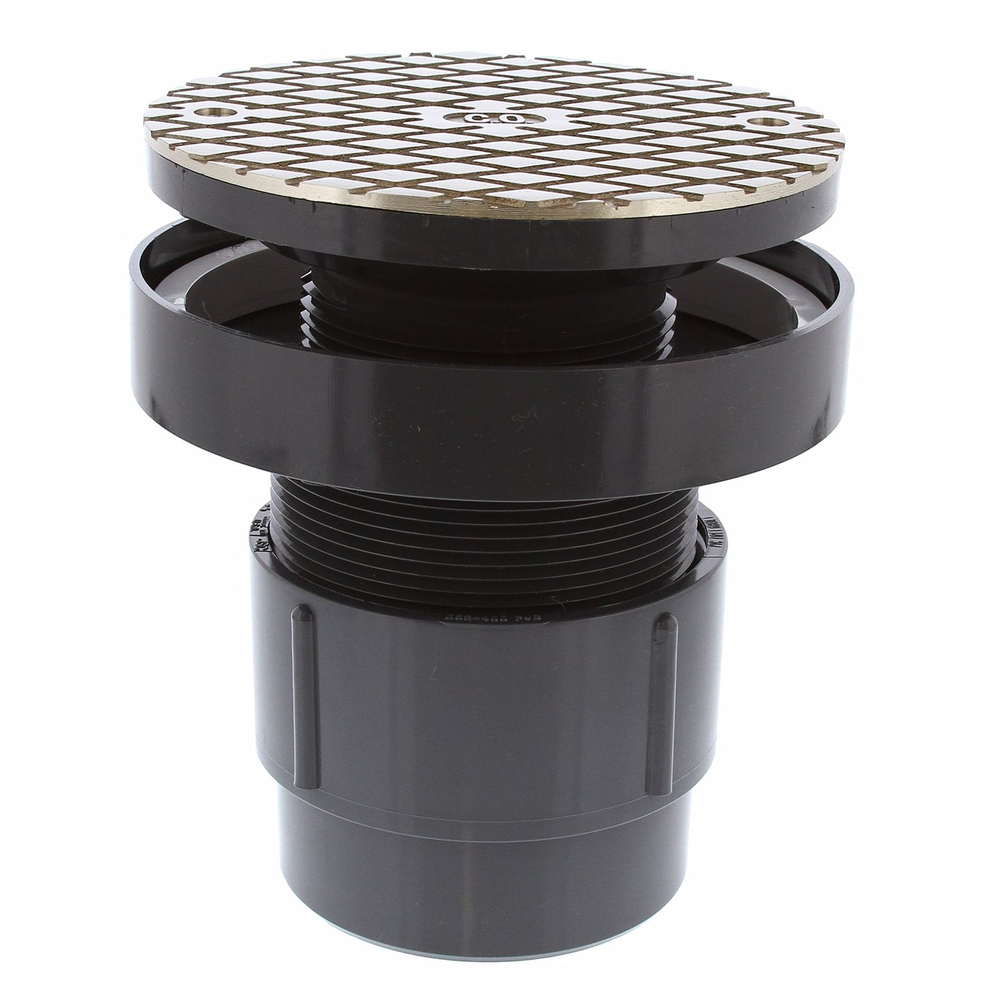Jones Stephens D50481 3" x 4" LevelBest® Complete Pipe Fit Cleanout System with 3" Plastic Spud and 6" Nickel Bronze Cover