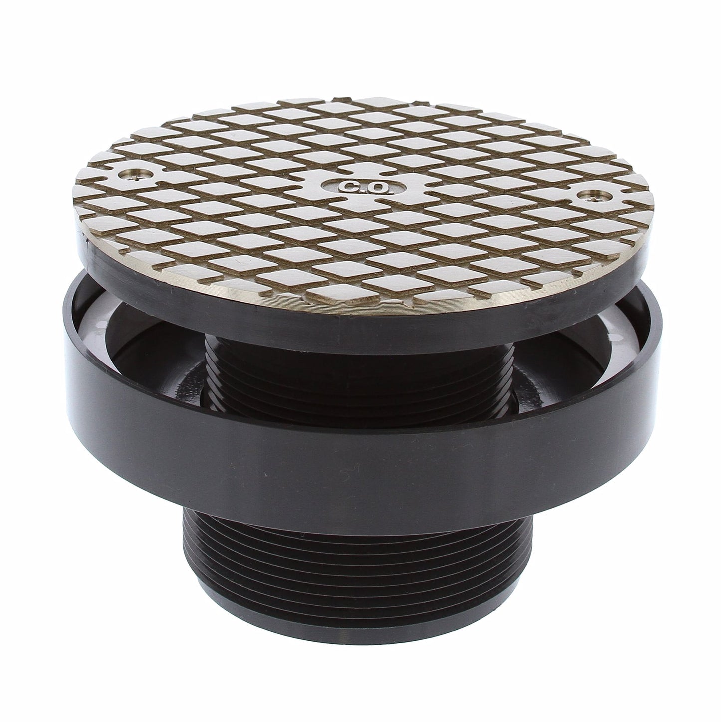 Jones Stephens D50481 3" x 4" LevelBest® Complete Pipe Fit Cleanout System with 3" Plastic Spud and 6" Nickel Bronze Cover