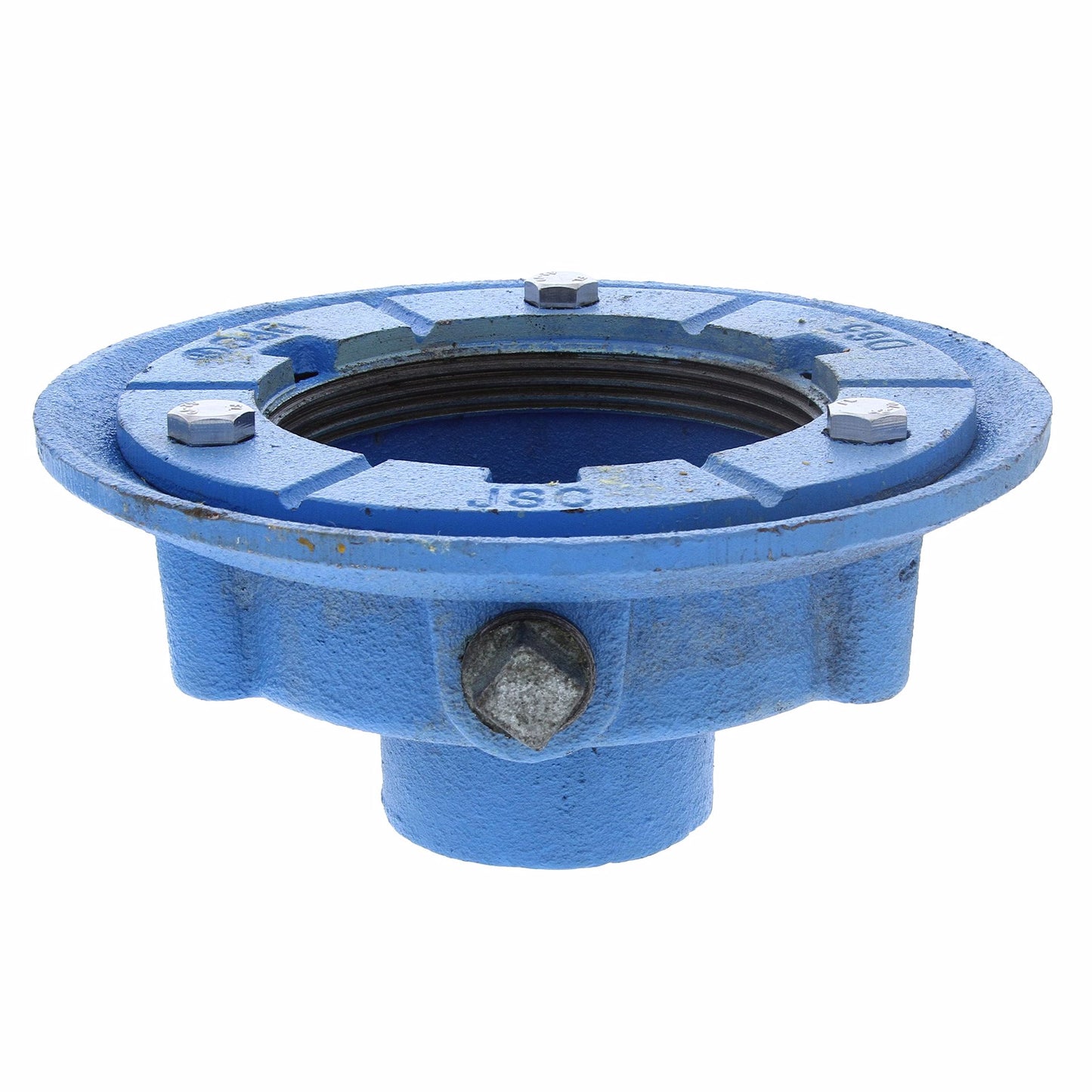 Jones Stephens D50485 2" LevelBest® Complete No Hub Cast Iron Cleanout System with 3” Plastic Spud and 5" Nickel Bronze Cover