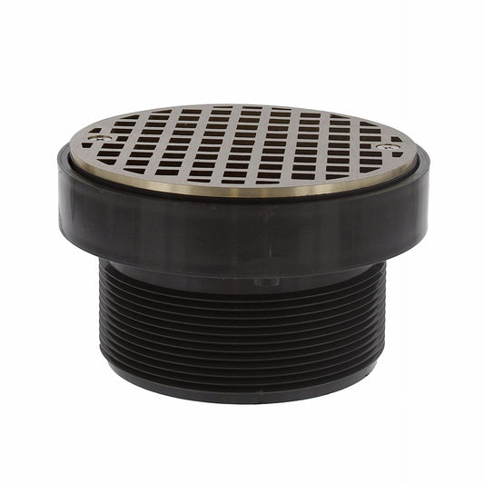 Jones Stephens D50520 3-1/2" LevelBest® Adapter with 3-1/2" Plastic Spud and 5" Nickel Bronze Strainer