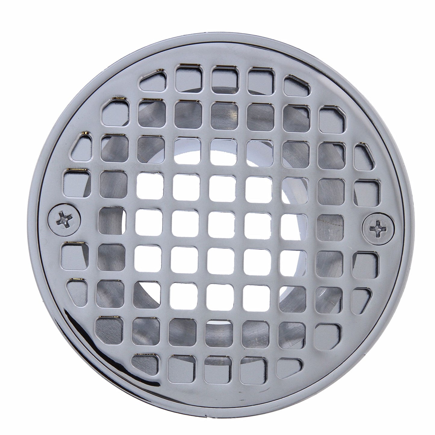 Jones Stephens D50711 2" PVC Shower Drain with 2" Brass Spud and 4" Round Chrome Plated Strainer